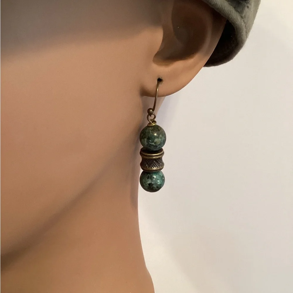 Beaded Dangle Earrings - Picture 2 of 3